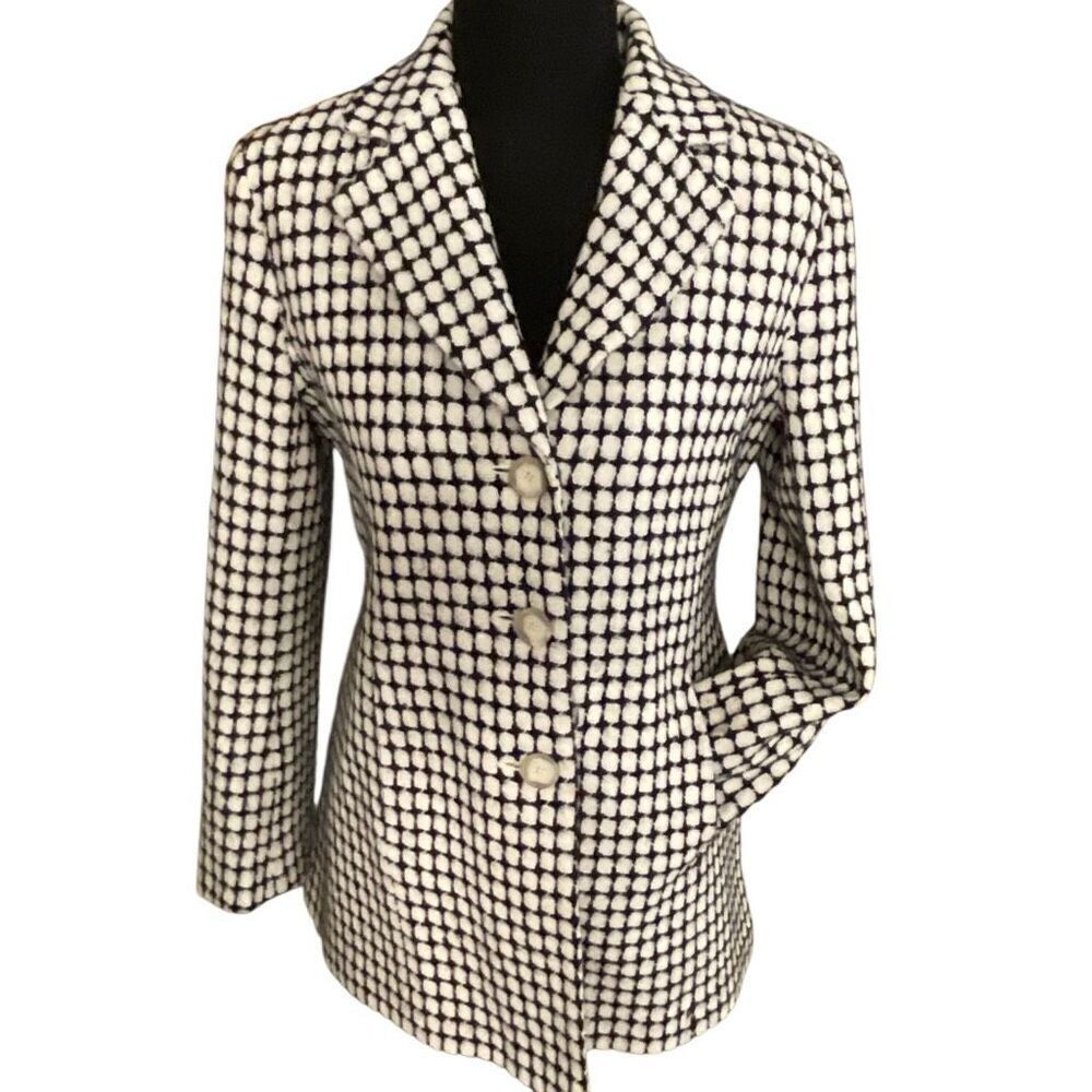 Ann Taylor Women’s Classic Checkered 3 Button Blazer